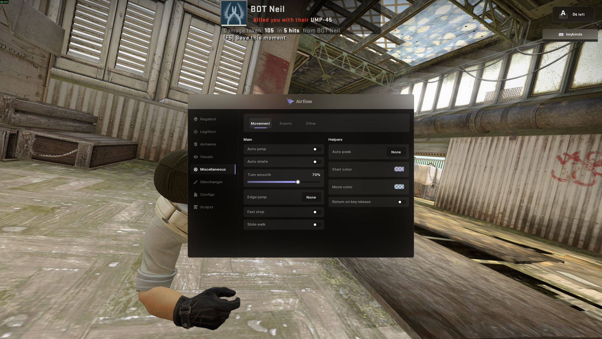 Airflow.pw - CSGO Rage & Movement cheat screenshot