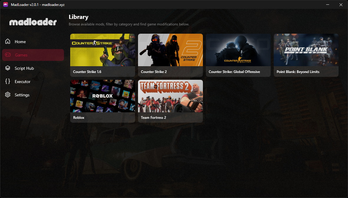 MadLoader — dark mode